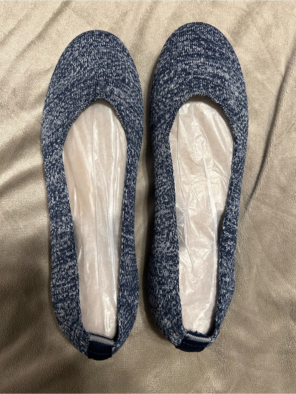 Knit Ballet Flats in Heathered Navy Blue 8.5 women’s